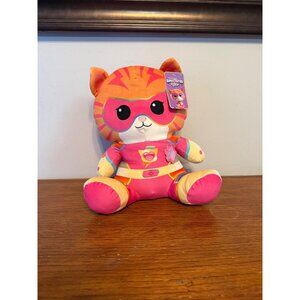 Superhero Kitties Plush Stuffed Animal Cat Pink & Orange Striped Toy For Kids